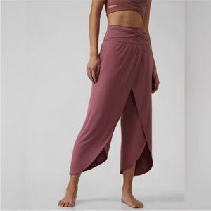 Athleta Mauve/Rose Flowy Wrap Pants